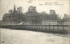 CPA Paris Crue De la Seine Pont d Arcole