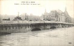 CPA Paris Crue De la Seine Le Pont Neuf