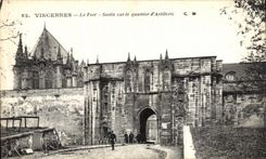 VINTAGE POSTCARD Paris Vincennes Strong the Exit on the district D Artillery