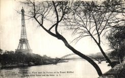 CPA Paris Vue sur la Seine et la Tour Eiffel
