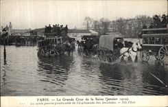 VINTAGE POSTCARD Paris the Great Rising of the Seine the only practicable part of L esplanade of the Invalids