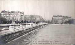 VINTAGE POSTCARD Paris the Great Rising of the Seine the bridge of L Alma to the maximum of the rising