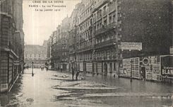 CPA Crue de la Seine Paris Le Rue Traversiere