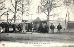 VINTAGE POSTCARD Believed of the Seine Paris Station Rescue