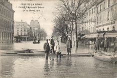 VINTAGE POSTCARD the Rising Of the Seine Paris Diderot Boulevard