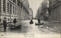 VINTAGE POSTCARD the Rising Of the Seine Paris Street of Lille