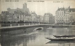 VINTAGE POSTCARD Believed Of the Seine Paris Bridge Louis Philippe