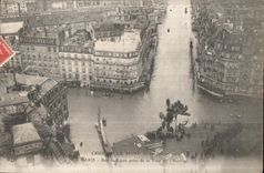 VINTAGE POSTCARD Believed Of the Seine Paris Street of Lyon Taken of the Tower and Clock