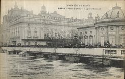 CPA Crue De La Seine Paris Palais d Orsay Legion d Honneur 