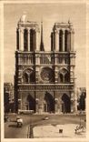 VINTAGE POSTCARD Paris while strolling Notre Dame frontage