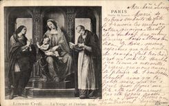 VINTAGE POSTCARD Paris Museum of Louvre Lorenzo Credi the virgin and L Jesus child