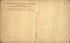 La feria de la POSTAL de la VENDIMIA de los artes decorativos Paris 1925 a lo largo del Seine Barges la torre Eiffel