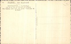 VINTAGE POSTCARD Paris while Strolling Monrnartre the Basilica seen of the Street of the Knight of the Bar