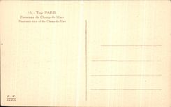 CPA Tour Paris Panorama du Champ de Mars Tour Eiffel