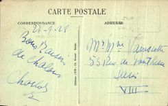 VINTAGE POSTCARD Trawl nets On the Marne the war memorial the Statement by Gaston Broquet Militaria