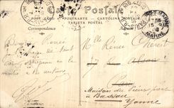 VINTAGE POSTCARD Trawl nets On the Marne the footbridge of the Canal