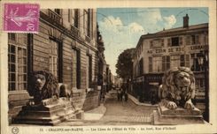VINTAGE POSTCARD Trawl nets On the Marne Lions of L Town hall At the Bottom Street D Orfeuil