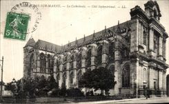 VINTAGE POSTCARD Chalons On the Marne the Cathedral Dimensions Septentrional
