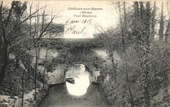 VINTAGE POSTCARD Trawl nets On the Marne Mauvoisin Bridge