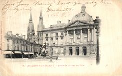 VINTAGE POSTCARD Chalons On the Marne Places L Town hall