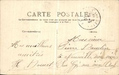 VINTAGE POSTCARD Trawl nets On the Marne Carnot Monument Seen of Back