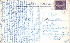 La POSTAL Langres de la VENDIMIA lleva romano