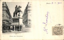 VINTAGE POSTCARD Paris Places Victories Children