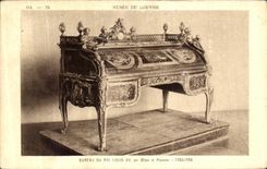 VINTAGE POSTCARD Museum Of Louvre Office of the Louis XV Oeben and Riesener Paris