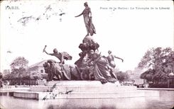 VINTAGE POSTCARD Paris Places Nation the Triumph of Freedom