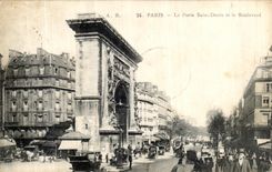 VINTAGE POSTCARD Paris the Gate Holy Denis and the boulevard