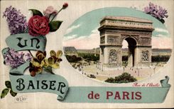 CPA Un Baiser de Paris Arc de TRiomphe 