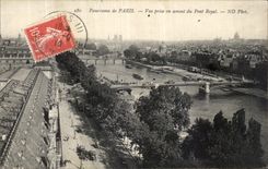 POSTAL Paris de la VENDIMIA vista contracorriente desde el puente real