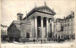 VINTAGE POSTCARD Paris Church Notre Dame de Lorette