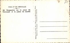 POSTAL Paris de la VENDIMIA y su opinion de las maravillas sobre el lugar del carrusel y el paladar de la lumbrera