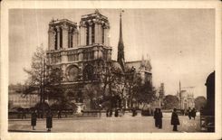 Tablas de la POSTAL de la VENDIMIA pequenas de Paris la catedral de Notre Dame y el Quay de