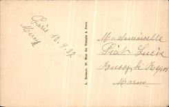 VINTAGE POSTCARD Paris Public garden Saint Pierre and the Basilica of the Sacring Heart