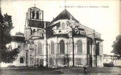 VINTAGE POSTCARD Vezelay L church of the Madeleine L apse