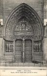 Puerta Sainte Anne del ataque frontal de Paris Notre Dame de la POSTAL de la VENDIMIA