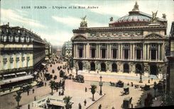 VINTAGE POSTCARD Paris L Operated and the Street Auber