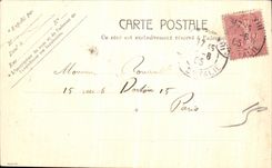 POSTAL Paris de la VENDIMIA tres contadores de lumbrera