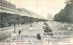 VINTAGE POSTCARD Paris the garden of Tileries and the sight De Rivoli