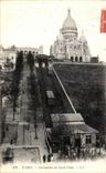 VINTAGE POSTCARD Funicular Paris of the Sacring Montmartre Heart