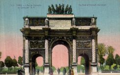 VINTAGE POSTCARD Paris L Arc de Triomphe of Carousel