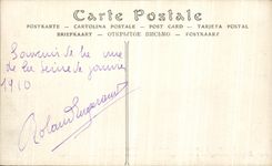 VINTAGE POSTCARD Paris Large the Rising Of the Seine Service of cramming of the street of Lille for the supply of the inhabitants