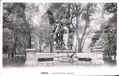 VINTAGE POSTCARD Paris Lafontaine Auteuil Lion