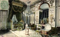 VINTAGE POSTCARD Fontainebleau Palais Chamare has Coucher of Napoleon 1st
