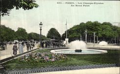 VINTAGE POSTCARD Paris Champs Elysees With the Round Not