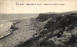 CPA Gris Nez Falaise en Avant du Phare