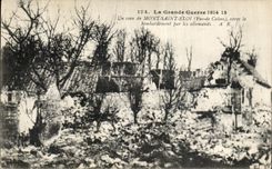 CPA La Grande Guerre Un Coin de Mont Saint Eloi apres le Bombardement pur les allemands Militaria
