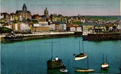 VINTAGE POSTCARD Boulogne On Sea Boulogne And Train station Maritime Boats